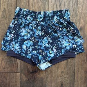 Layer 8 Floral Blue Women's Athletic Shorts